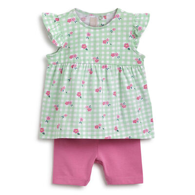 Girls Light Green T-shirt with Short Pants